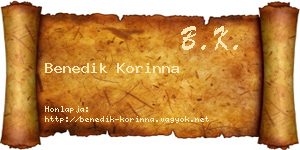 Benedik Korinna névjegykártya